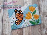 DIGITAL DOWNLOAD Applique Mariposa Butterfly Mug Rug 4 SIZES INCLUDED ENVELOPE AND TURN HOLE OPTIONS