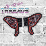 DIGITAL DOWNLOAD Applique Luna Moth Shoe Wings Boot SATIN AND BEAN STITCH EYELET OPTIONS INCLUDED