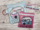 DIGITAL DOWNLOAD Applique Camper Zipper Bag Set 3 SIZES INCLUDED