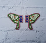 DIGITAL DOWNLOAD Applique Luna Moth Shoe Wings Boot SATIN AND BEAN STITCH EYELET OPTIONS INCLUDED