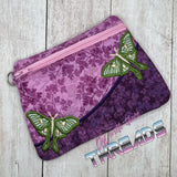 DIGITAL DOWNLOAD Luna Moth Clutch Applique Zipper Bag Lined and Unlined