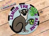 DIGITAL DOWNLOAD Lemur Alone Patch 3 SIZES INCLUDED 2 VERSIONS INCLUDED