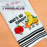 DIGITAL DOWNLOAD What's So Funny Fruit Embroidery Design 4 SIZES INCLUDED