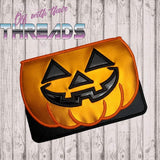 DIGITAL DOWNLOAD Applique Jack O Lantern Envelope Clutch Lined and Unlined