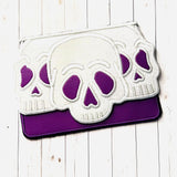 DIGITAL DOWNLOAD Applique Skull Trio Envelope Clutch  Lined and Unlined