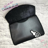 DIGITAL DOWNLOAD Applique Skeleton Hand Envelope Clutch  Lined and Unlined