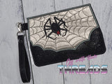 DIGITAL DOWNLOAD Applique Arachnid Spider Web Envelope Clutch  Lined and Unlined