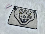 DIGITAL DOWNLOAD Applique Halloween Cat Envelope Clutch  Lined and Unlined