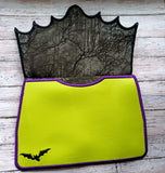 DIGITAL DOWNLOAD Applique Bat Envelope Clutch  Lined and Unlined