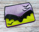 DIGITAL DOWNLOAD Applique Bat Envelope Clutch  Lined and Unlined
