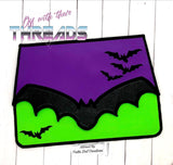 DIGITAL DOWNLOAD Applique Bat Envelope Clutch  Lined and Unlined