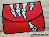 DIGITAL DOWNLOAD Applique Skeleton Hand Envelope Clutch  Lined and Unlined