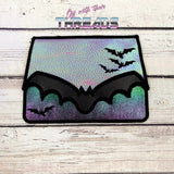 DIGITAL DOWNLOAD Applique Bat Envelope Clutch  Lined and Unlined