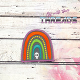 DIGITAL DOWNLOAD Skull Rainbow Patch 3 SIZES INCLUDED