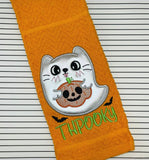 DIGITAL DOWNLOAD Spooky Thpooky Ghost Kitty Applique 3 SIZES INCLUDED