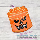DIGITAL DOWNLOAD 8x11 Applique Boo Bucket Zipper Bag Set 3 Designs
