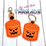 DIGITAL DOWNLOAD Pumpkin Boo Bucket Snap Tab and Eyelet Charm Keychain