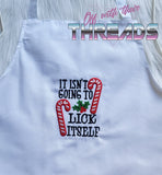 DIGITAL DOWNLOAD Applique Candy Cane Lick Itself Embroidery Design 4 SIZES