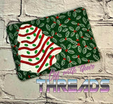 DIGITAL DOWNLOAD Applique Christmas Tree Cake Quilted Mug Rug Snack Mat Set 4 SIZES INCLUDED Coaster