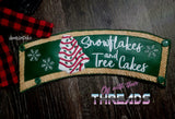 DIGITAL DOWNLOAD 6x11 Applique Snowflakes and Tree Cakes Satin Finished Cup Wrap Mug Coffee Holder