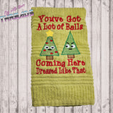 DIGITAL DOWNLOAD Sketchy A Lot Of Balls Christmas Tree Embroidery Design 4 SIZES