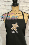 DIGITAL DOWNLOAD Applique Bite Me Gingerbread Embroidery Design 4 SIZES INCLUDED