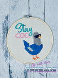 DIGITAL DOWNLOAD ITH Applique Stay Coo Pigeon 4 SIZES INCLUDED