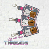 DIGITAL DOWNLOAD Heart Kitties Snap Tab Keychain