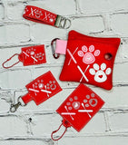 DIGITAL DOWNLOAD XOXO Paw Print BUNDLE Poo Bag Snap Tab Key Fob Charm Bookmark