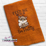 DIGITAL DOWNLOAD Applique Feed Me and Tell Me I'm Cute Pretty Hamster 3 SIZES 2 VERSIONS INCLUDED