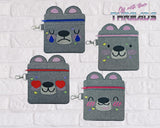 DIGITAL DOWNLOAD Bear Zipper Bag BUNDLE 3 SIZES INCLUDED