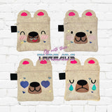 DIGITAL DOWNLOAD Bear Zipper Bag BUNDLE 3 SIZES INCLUDED