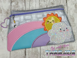 DIGITAL DOWNLOAD Applique Sunshine Clutch Applique Zipper Bag Lined and Unlined
