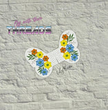 DIGITAL DOWNLOAD Floral Butterfly Wings Shoe Boot SATIN AND BEAN STITCH EYELET OPTIONS INCLUDED