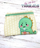 DIGITAL DOWNLOAD Applique Bobasaur Clutch Applique Zipper Bag Lined and Unlined