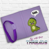DIGITAL DOWNLOAD Applique Rawr Dinosaur A6 Notebook Cover