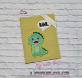 DIGITAL DOWNLOAD Applique Rawr Dinosaur A6 Notebook Cover
