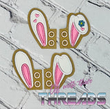 DIGITAL DOWNLOAD Applique Bunny Ears Shoe Boot SATIN AND BEAN STITCH EYELET OPTIONS INCLUDED