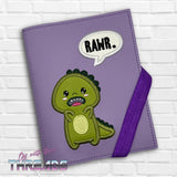 DIGITAL DOWNLOAD Applique Rawr Dinosaur A6 Notebook Cover