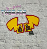 DIGITAL DOWNLOAD Applique Yellow Tail Shoe Boot SATIN AND BEAN STITCH EYELET OPTIONS INCLUDED