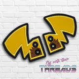 DIGITAL DOWNLOAD Applique Yellow Tail Shoe Boot SATIN AND BEAN STITCH EYELET OPTIONS INCLUDED