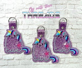 DIGITAL DOWNLOAD Sparkle Pony Kitty Snap Tab Key Chain