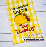 DIGITAL DOWNLOAD Applique Taco Tuesday 3 SIZES INCLUDED