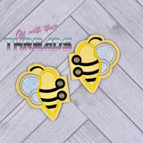 DIGITAL DOWNLOAD Bee Shoe Boot Wings SATIN AND BEAN STITCH EYELET OPTIONS INCLUDED