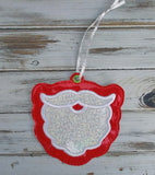 4x4 DIGITAL DOWNLOAD Applique Santa Beard Ornament