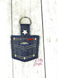 4x4 DIGITAL DOWNLOAD Denim Pocket Quarter Keeper Snap Tab