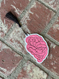 DIGITAL DOWNLOAD 4x4 and 5x7 Applique Brain Bookmark