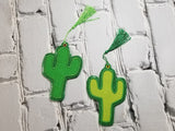 DIGITAL DOWNLOAD 4x5 Applique Cactus Bookmark ITH