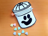 DIGITAL DOWNLOAD 8x11 Applique Boo Bucket Zipper Bag Set 3 Designs