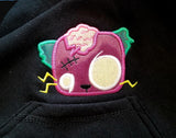 DIGITAL DOWNLOAD Zombie Kittay Applique Peeker Design 2 Sizes